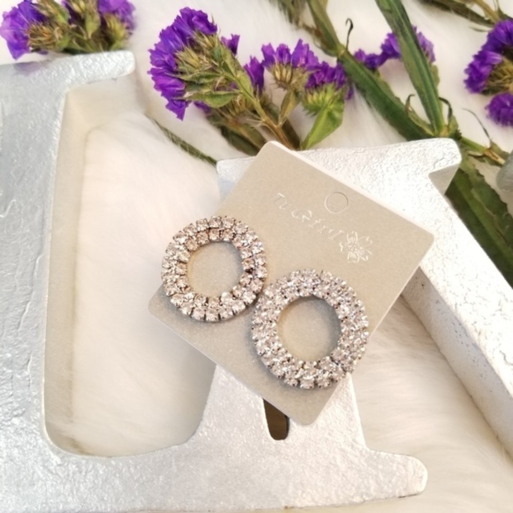 Circle diamond earrings